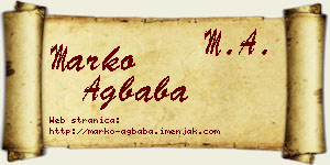 Marko Agbaba vizit kartica